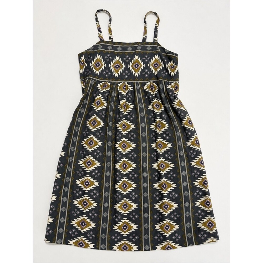 Sonoma Geometric Print Babydoll Midi Dress Boho Festival Sundress XL